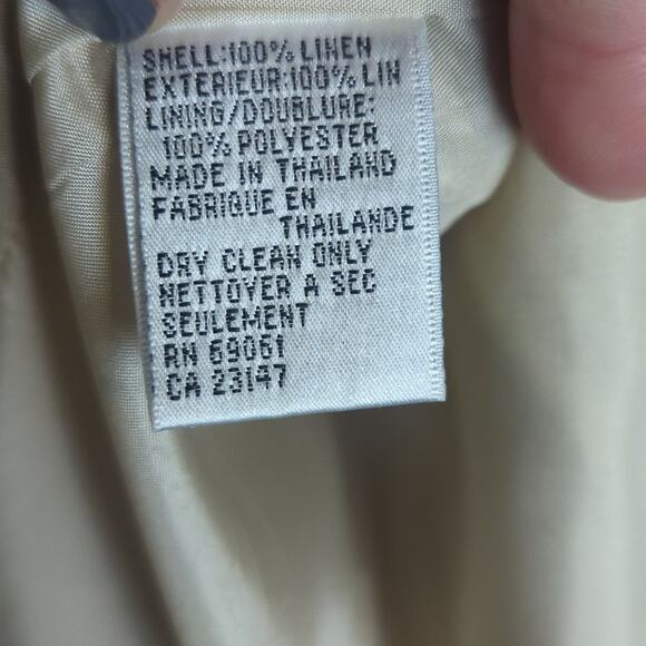 Vintage Irish Linen Button Down Blazer With Pockets Women's Size 10 - Picture 8 of 10